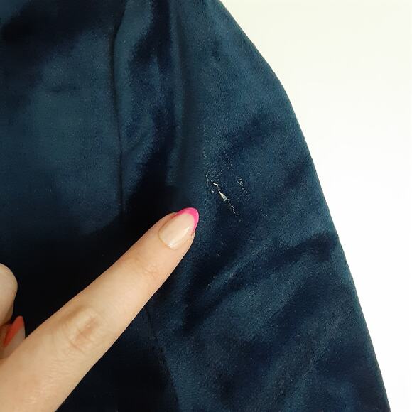 Juicy Couture Velour Track Jacket Y2K Rhinestone Bling Full Zip Hoodie Blue M - Picture 6 of 14